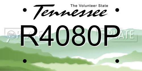 R4080P Tennessee License Plate