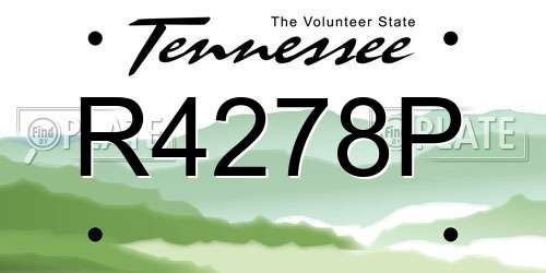 R4278P Tennessee License Plate