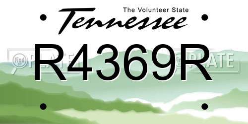 R4369R Tennessee License Plate
