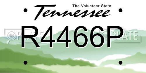 R4466P Tennessee License Plate