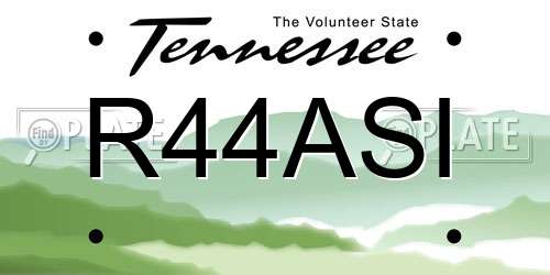 R44ASI Tennessee License Plate