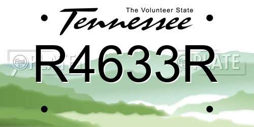 R4633R Tennessee License Plate