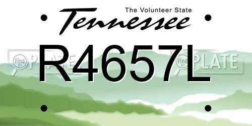 R4657L Tennessee License Plate