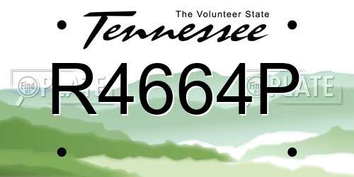R4664P Tennessee License Plate
