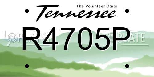 R4705P Tennessee License Plate