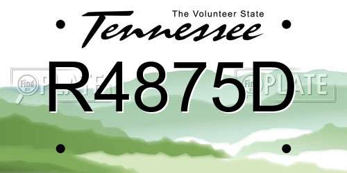 R4875D Tennessee License Plate