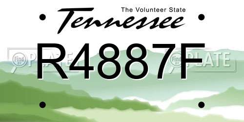 R4887F Tennessee License Plate