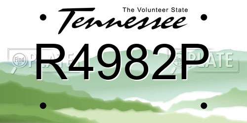 R4982P Tennessee License Plate