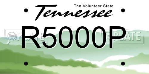 R5000P Tennessee License Plate