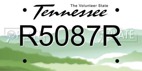 R5087R Tennessee License Plate