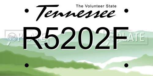 R5202F Tennessee License Plate