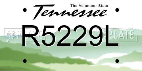 R5229L Tennessee License Plate