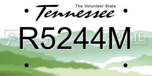 R5244M Tennessee License Plate