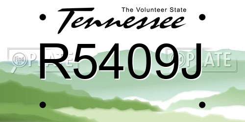 R5409J Tennessee License Plate