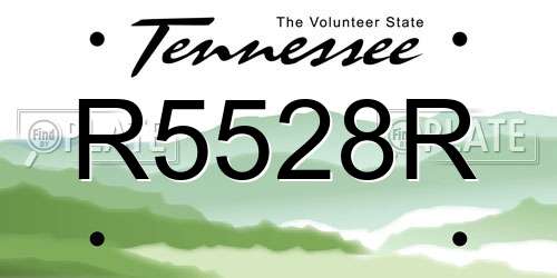 R5528R Tennessee License Plate