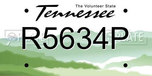 R5634P Tennessee License Plate