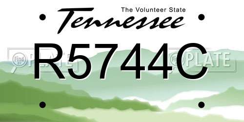 R5744C Tennessee License Plate