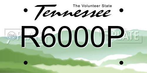 R6000P Tennessee License Plate