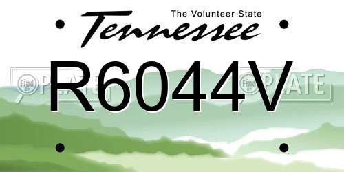R6044V Tennessee License Plate