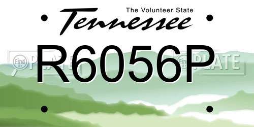 R6056P Tennessee License Plate