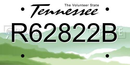 R62822B Tennessee License Plate