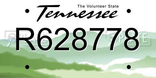 R628778 Tennessee License Plate