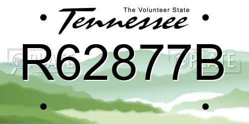 R62877B Tennessee License Plate