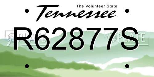 R62877S Tennessee License Plate
