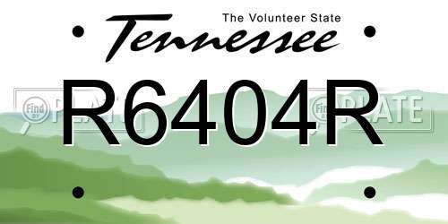 R6404R Tennessee License Plate
