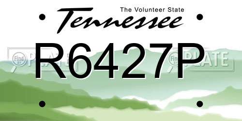 R6427P Tennessee License Plate