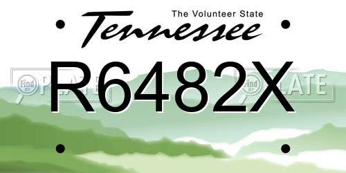 R6482X Tennessee License Plate