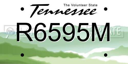 R6595M Tennessee License Plate