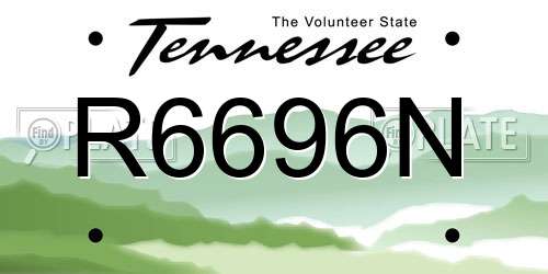 R6696N Tennessee License Plate