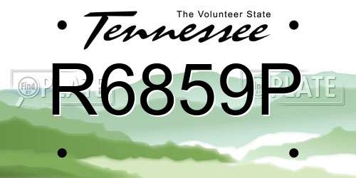 R6859P Tennessee License Plate
