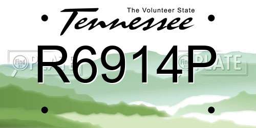 R6914P Tennessee License Plate