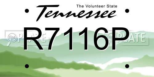 R7116P Tennessee License Plate
