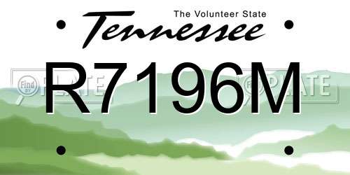 R7196M Tennessee License Plate
