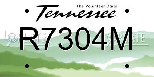 R7304M Tennessee License Plate