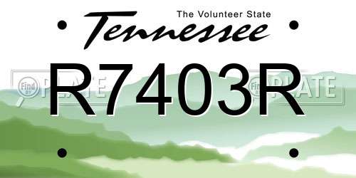 R7403R Tennessee License Plate