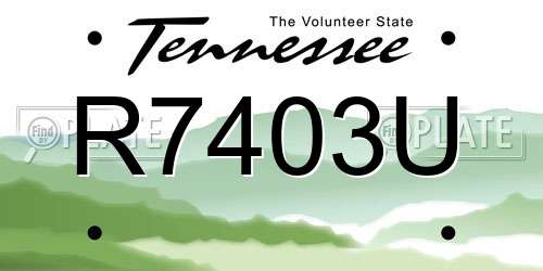 R7403U Tennessee License Plate