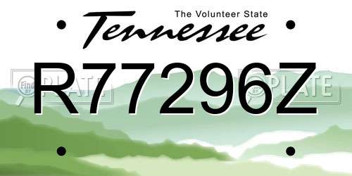 R77296Z Tennessee License Plate
