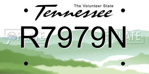 R7979N Tennessee License Plate