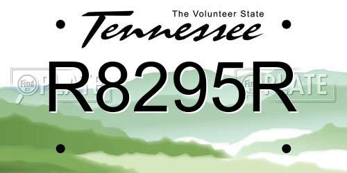 R8295R Tennessee License Plate