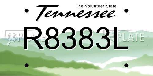 R8383L Tennessee License Plate