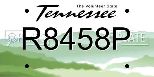 R8458P Tennessee License Plate