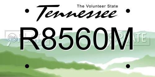 R8560M Tennessee License Plate