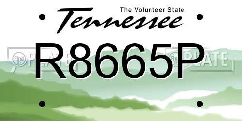 R8665P Tennessee License Plate