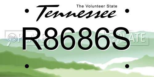 R8686S Tennessee License Plate