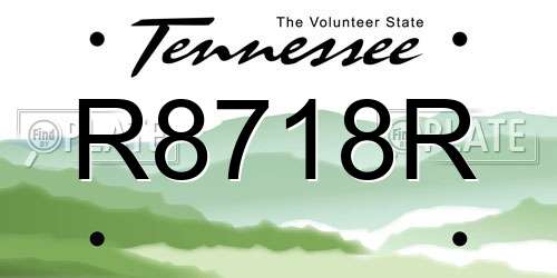 R8718R Tennessee License Plate