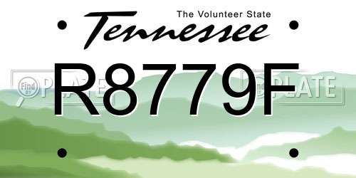 R8779F Tennessee License Plate